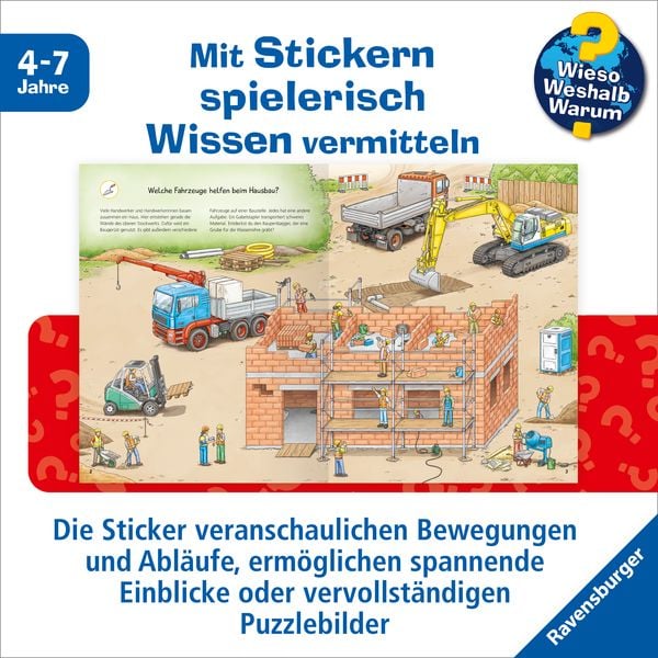 Wieso? Weshalb? Warum? Stickerheft - Fahrzeuge auf der Baustelle