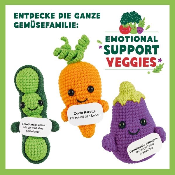 Produktbild: Emotional Support Veggies H&auml;kelset Aubergine