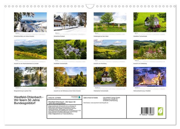 Produktbild: Westfeld-Ohlenbach - Wir feiern 50 Jahre Bundesgolddorf (Wandkalender 2026 DIN A3 quer), CALVENDO Monatskalender