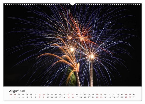 Produktbild: Feuerwerke - Kunstwerke am Himmel (Wandkalender 2026 DIN A2 quer), CALVENDO Monatskalender