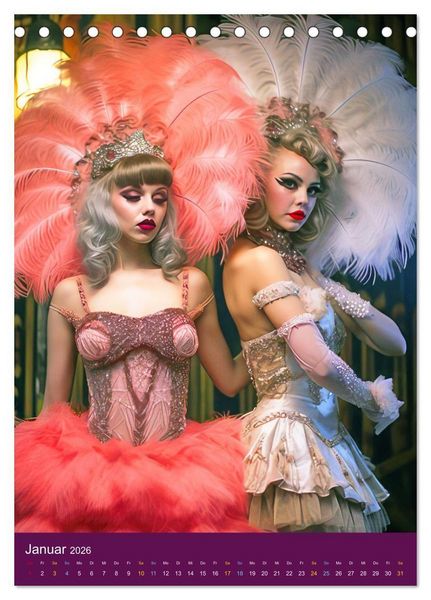 Produktbild: Burlesque T&auml;nzerinnen - Verf&uuml;hrerischer Tanz (Tischkalender 2026 DIN A5 hoch), CALVENDO Monatskalender