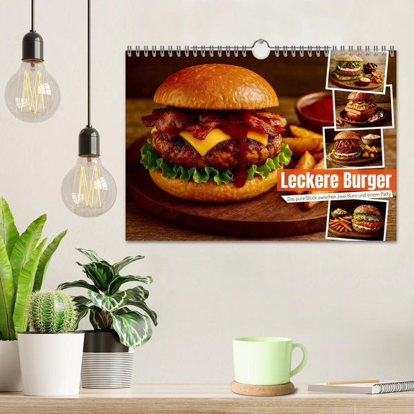 Produktbild: Leckere Burger (Wandkalender 2026 DIN A4 quer), CALVENDO Monatskalender