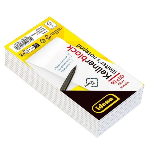 Produktbild: Idena Kellnerblock wei&szlig;es Papier 10x50 Blatt