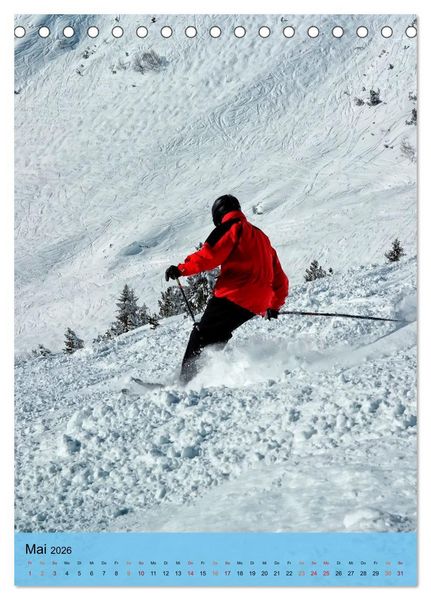 Produktbild: Endlich wieder Skifahren (Tischkalender 2026 DIN A5 hoch), CALVENDO Monatskalender