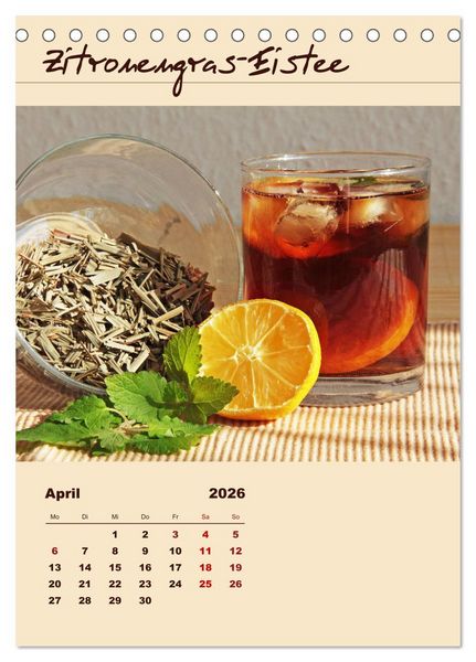 Produktbild: Erfrischender Eistee - Rezeptideen (Tischkalender 2026 DIN A5 hoch), CALVENDO Monatskalender