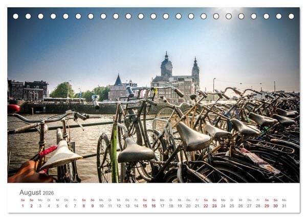 Produktbild: Amsterdam - Wasserstra&szlig;en und Grachten (Tischkalender 2026 DIN A5 quer), CALVENDO Monatskalender