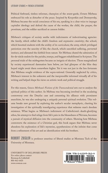 Produktbild: Octave Mirbeau's Fictions of the Transcendental