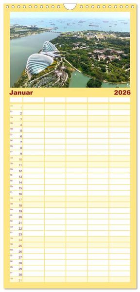 Produktbild: Familienplaner 2026 - Singapur - Die Stadt am Puls der Zeit. mit 5 Spalten (Wandkalender, 21 x 45 cm) CALVENDO
