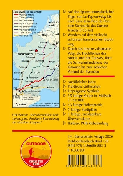 Produktbild: Frankreich: Jakobsweg Via Podiensis von Le Puy-en-Velay nach Saint-Jean-Pied-de-Port