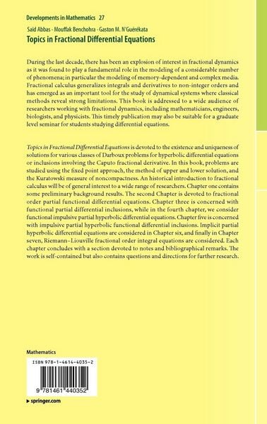 Produktbild: Topics in Fractional Differential Equations