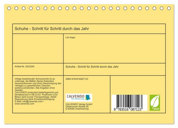 Produktbild: Schuhe - Schritt f&uuml;r Schritt durch das Jahr (Tischkalender 2026 DIN A5 quer), CALVENDO Monatskalender