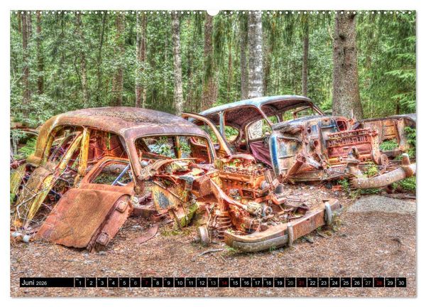 Produktbild: Autofriedhof Ryd (hochwertiger Premium Wandkalender 2026 DIN A2 quer), Kunstdruck in Hochglanz
