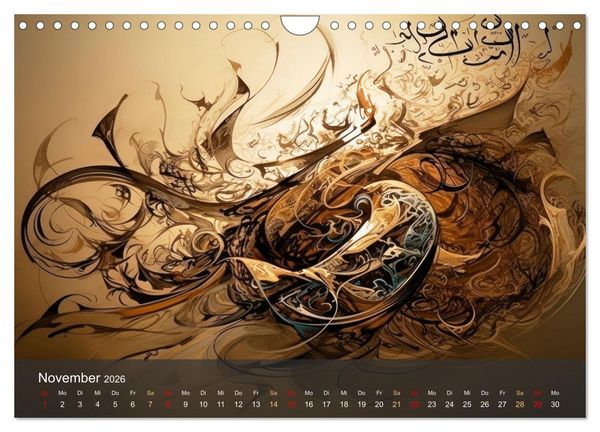 Produktbild: Arabische Kalligraphie in Kunstform (Wandkalender 2026 DIN A4 quer), CALVENDO Monatskalender