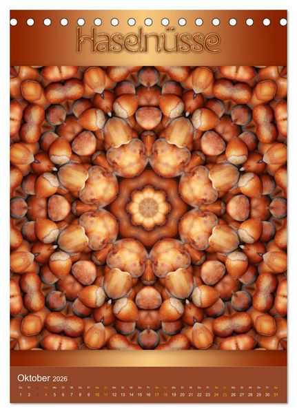 Produktbild: Kulinarische Mandalas (Tischkalender 2026 DIN A5 hoch), CALVENDO Monatskalender