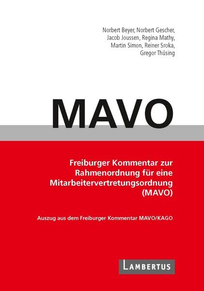 Produktbild: Handbuch MAVO-Kommentar