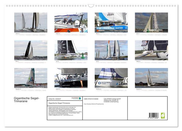 Produktbild: Gigantische Segel-Trimarane (Wandkalender 2026 DIN A2 quer), CALVENDO Monatskalender