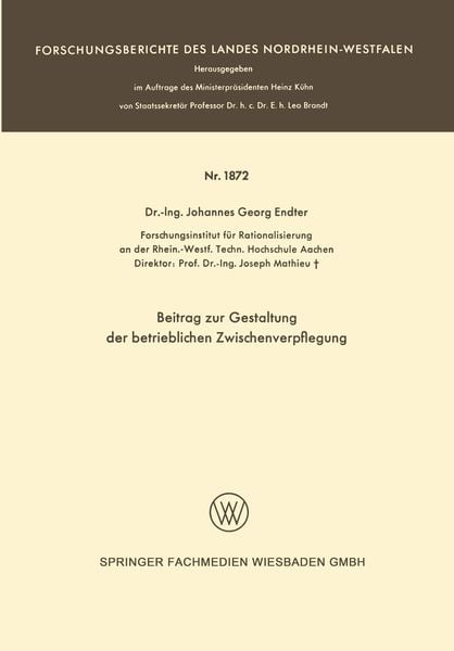 Produktbild: Beitrag zur Gestaltung der betrieblichen Zwischenverpflegung