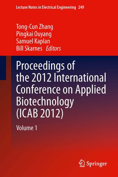 Produktbild: Proceedings of the 2012 International Conference on Applied Biotechnology (ICAB 2012)