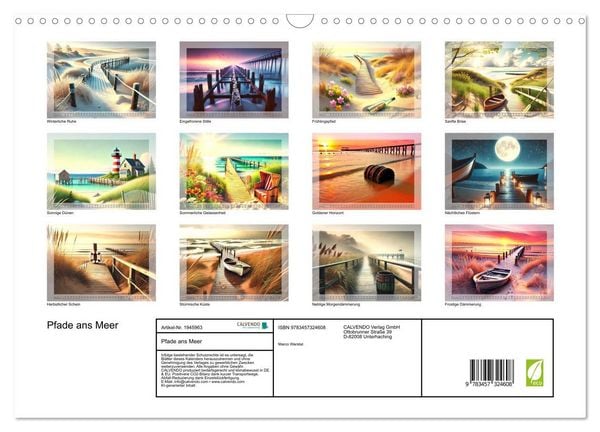 Produktbild: Pfade ans Meer (Wandkalender 2026 DIN A3 quer), CALVENDO Monatskalender