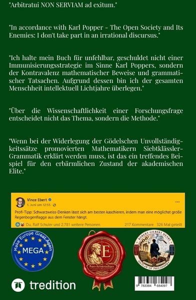 Produktbild: Formalwissenschaftlicher Beweis der Existenz Gottes &uuml;ber Kalk&uuml;l - Mathematische Philosophie und Philosophie der Grammatik