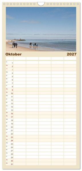 Produktbild: Familienplaner 2027 - Sylt-Momente mit 5 Spalten (Wandkalender, 21 x 45 cm) CALVENDO