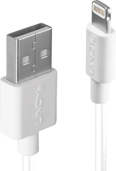 LINDY USB-Kabel USB 2.0 USB-A Stecker, Apple Lightning Stecker 2.00m Weiß 31327