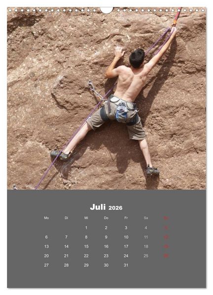 Produktbild: Erlebnis Outdoor Klettern (Wandkalender 2026 DIN A3 hoch), CALVENDO Monatskalender