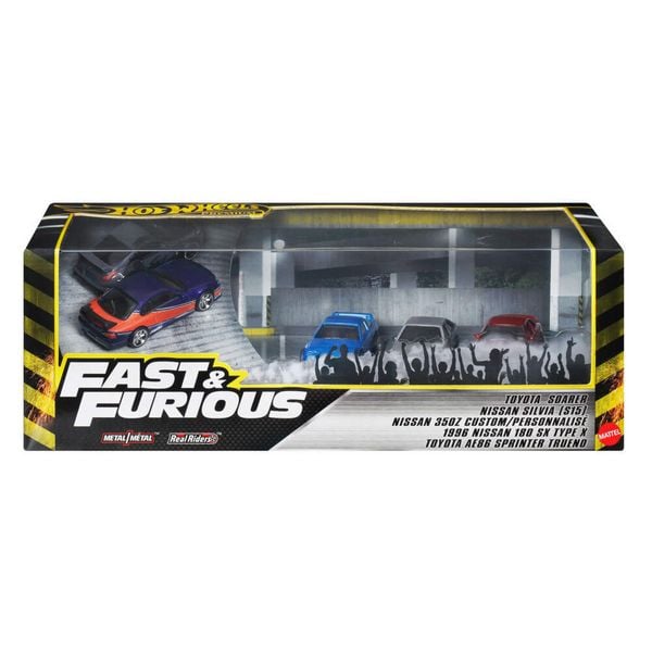 Hot Wheels Autos, Fast & Furious Tokyo Drift Premiumpaket aus 5 Die-Cast-Fahrzeugen im Maßstab 1:64
