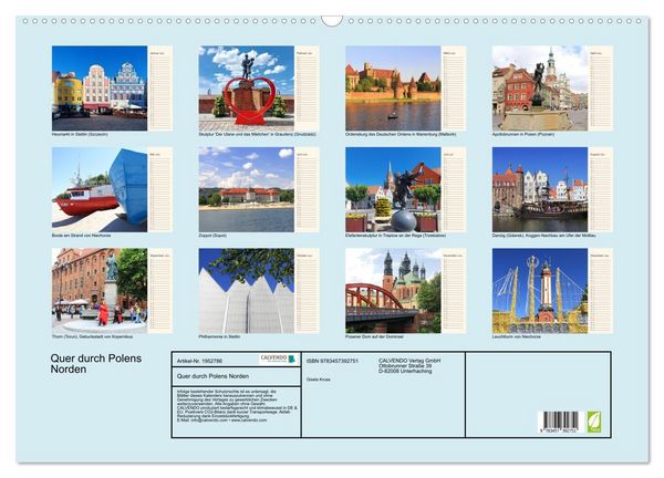 Produktbild: Quer durch Polens Norden (Wandkalender 2026 DIN A2 quer), CALVENDO Monatskalender