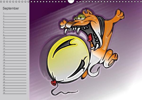 Produktbild: Hunde-Geburtstagskalender / Witziger Cartoon-Kalender (Wandkalender immerw&auml;hrend DIN A3 quer)