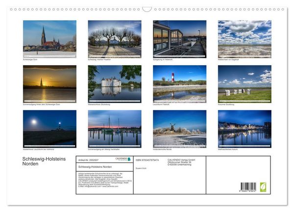 Produktbild: Schleswig-Holsteins Norden (Wandkalender 2026 DIN A2 quer), CALVENDO Monatskalender