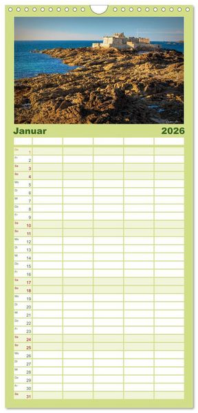 Produktbild: Familienplaner 2026 - Die Bretagne - Frankreichs Perle mit 5 Spalten (Wandkalender, 21 x 45 cm) CALVENDO