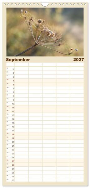 Produktbild: Familienplaner 2027 - Verbl&uuml;hte Sch&ouml;nheiten mit 5 Spalten (Wandkalender, 21 x 45 cm) CALVENDO