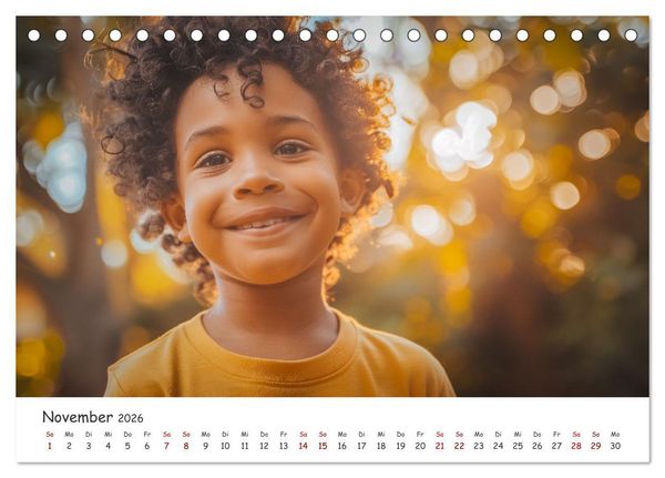 Produktbild: Die Sprache des Herzens - L&auml;cheln als Ausdruck der Menschlichkeit durch eine KI in Szene gesetzt (Tischkalender 2026 DIN A5 quer), CALVENDO Monatskalender