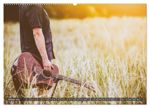 Produktbild: Gitarre - Freiheit Tr&auml;ume (hochwertiger Premium Wandkalender 2026 DIN A2 quer), Kunstdruck in Hochglanz