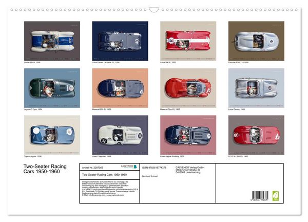 Produktbild: Two-Seater Racing Cars 1950-1960 (Wandkalender 2027 DIN A2 quer), CALVENDO Monatskalender