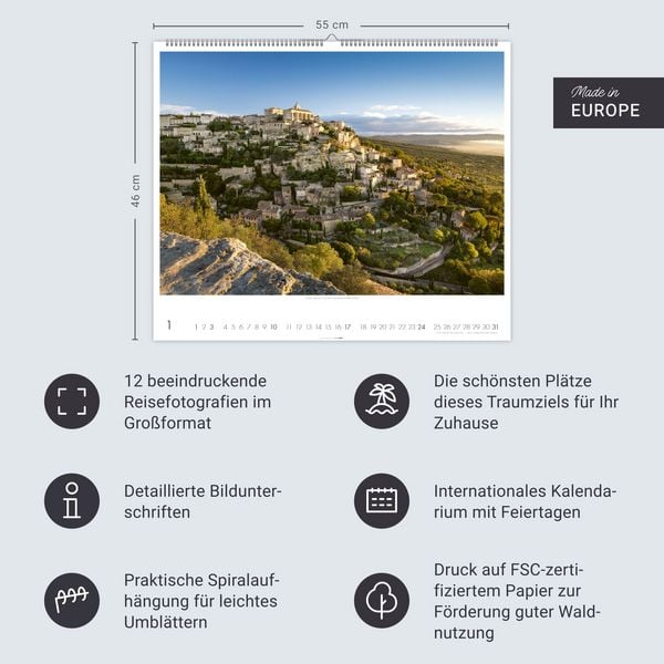 Produktbild: Provence Kalender 2027 - Bl&uuml;hende Lavendelfelder und malerische D&ouml;rfer