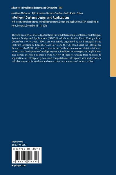 Produktbild: Intelligent Systems Design and Applications