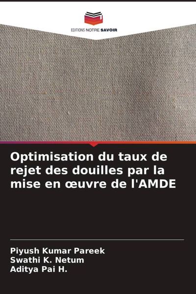 Produktbild: Optimisation du taux de rejet des douilles par la mise en &iquest;uvre de l'AMDE