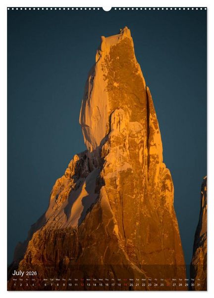 Produktbild: Majestic Mountains Cerro Torre & Fitzroy Patagonia / UK-Version (High Quality Premium Wall Calendar 2026 DIN A2 portrait),CALVENDO 12 Month Wall Calendar