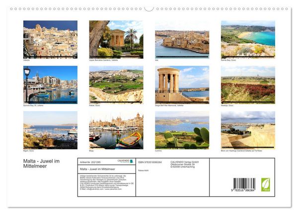 Produktbild: Malta - Juwel im Mittelmeer (hochwertiger Premium Wandkalender 2026 DIN A2 quer), Kunstdruck in Hochglanz