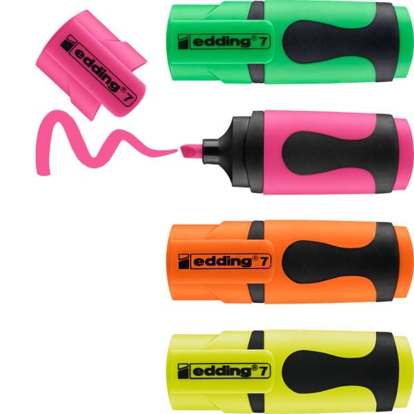 Produktbild: edding Textmarker mini highlighter, 1-3mm, 4er Set