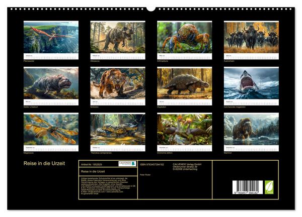 Produktbild: Reise in die Urzeit (hochwertiger Premium Wandkalender 2026 DIN A2 quer), Kunstdruck in Hochglanz