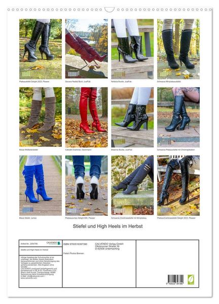 Produktbild: Stiefel und High Heels im Herbst (Wandkalender 2026 DIN A2 hoch), CALVENDO Monatskalender