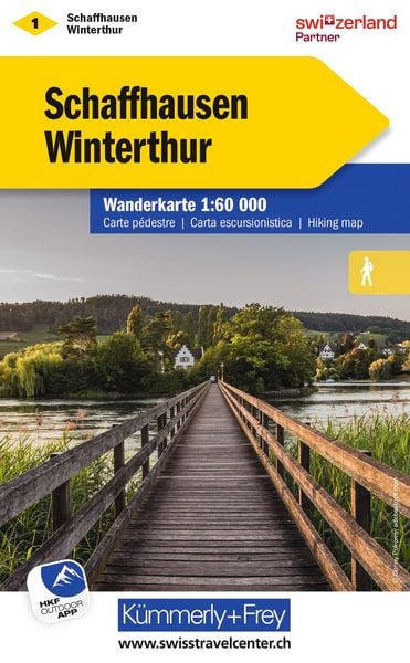Produktbild: K&uuml;mmerly+Frey Wanderkarte 1 Schaffhausen, Winterthur 1:60.000