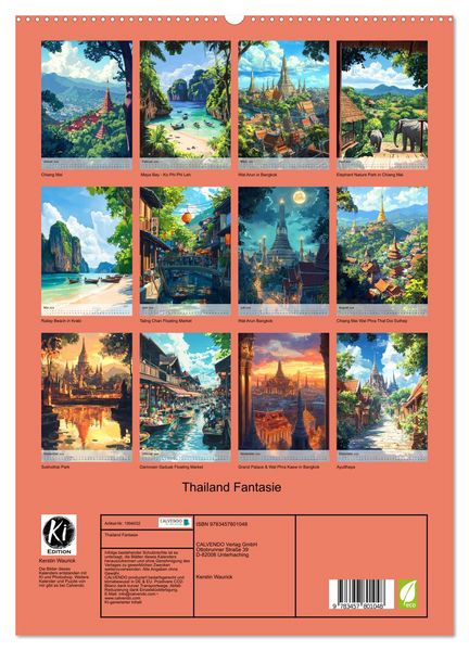Produktbild: Thailand Fantasie (hochwertiger Premium Wandkalender 2026 DIN A2 hoch), Kunstdruck in Hochglanz