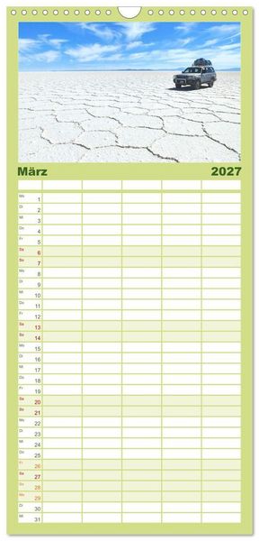 Produktbild: Familienplaner 2027 - S&uuml;damerika - Vom Reich der Inka bis nach Patagonien mit 5 Spalten (Wandkalender, 21 x 45 cm) CALVENDO