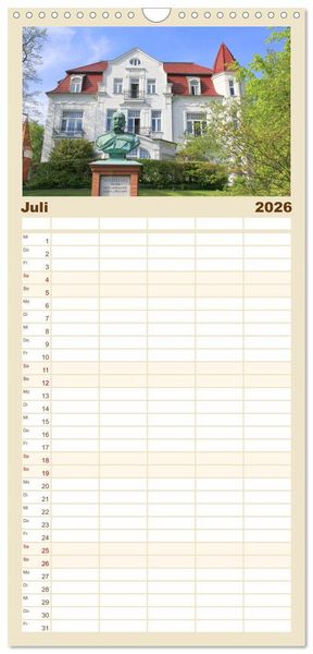 Produktbild: Familienplaner 2026 - Die Seeb&auml;der 2026 mit 5 Spalten (Wandkalender, 21 x 45 cm) CALVENDO