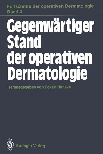 Produktbild: Gegenw&auml;rtiger Stand der operativen Dermatologie