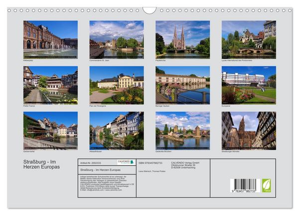 Produktbild: Stra&szlig;burg - Im Herzen Europas (Wandkalender 2026 DIN A3 quer), CALVENDO Monatskalender
